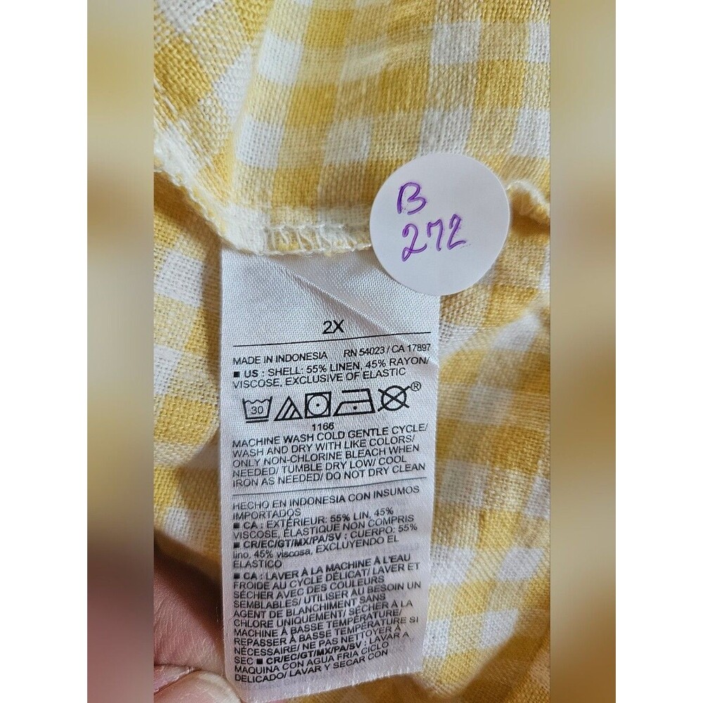 NWT Old Navy Linen Blend Gingham Mini Dress Plus Size 2X - Picture 7 of 10